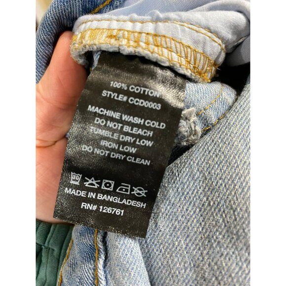 Love For Humanity Premium Denim Wide-Leg Jeans 5/27 Light Blue High-Waisted Crop - Picture 4 of 7